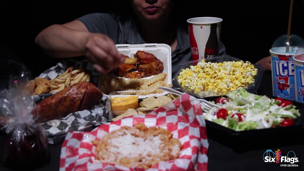 ASMR Six Flags Food 🎢😋