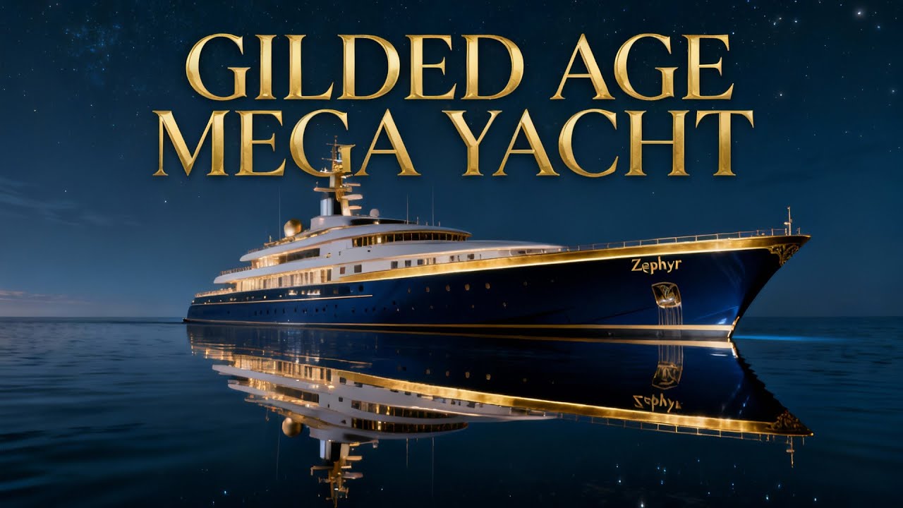 Inside a $400M Gilded Age Mega Yacht | AI Generated Luxury Ambience 4K