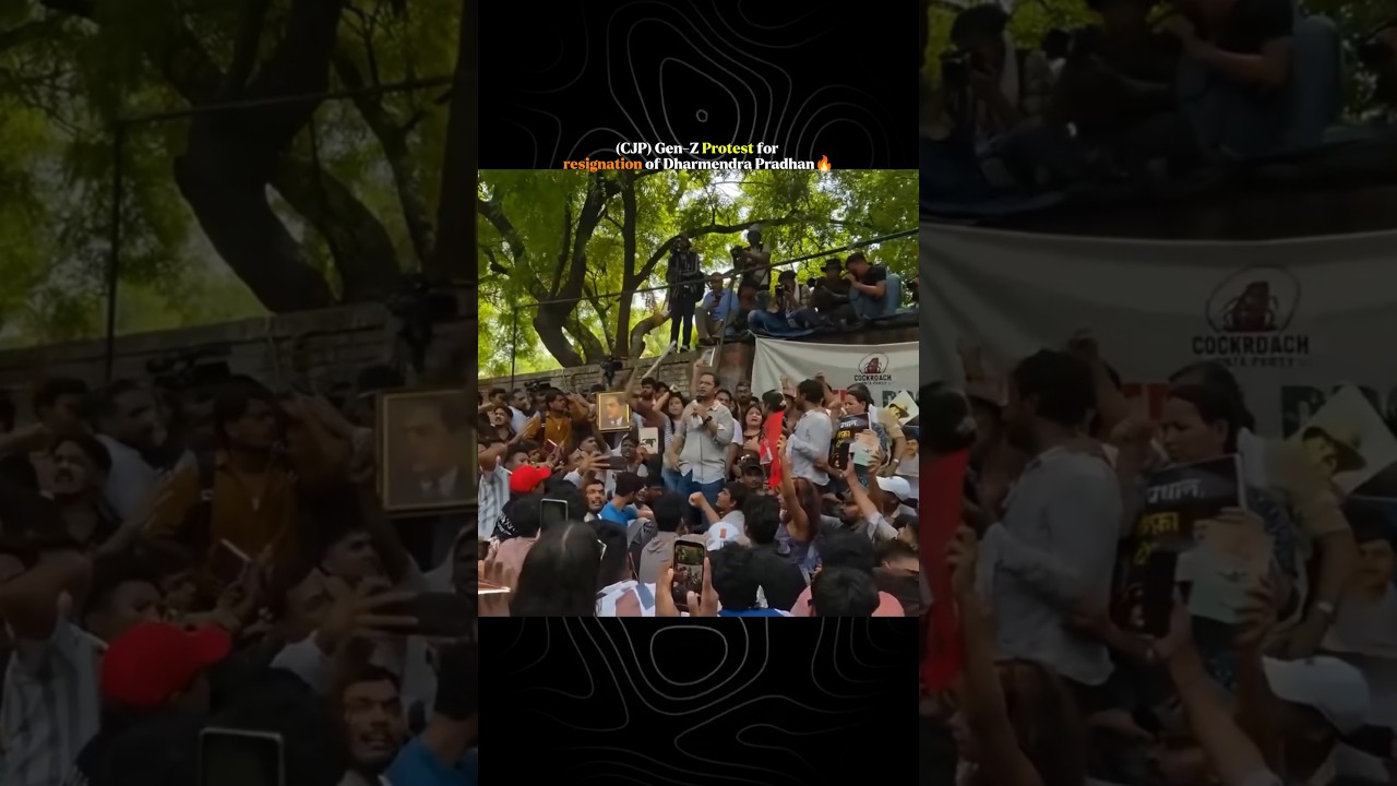 CJP Gen-Z Protest for the resignation of Education minister Dharmendra Pradhan🔥 #shorts #trending