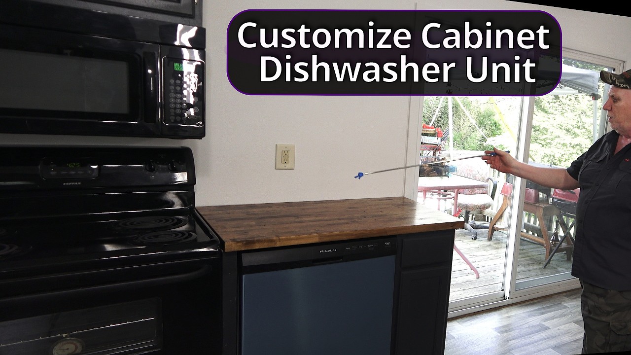 Install Frigidaire Dishwasher & Customize Cabinet Butcher Block Countertop (A to Z)