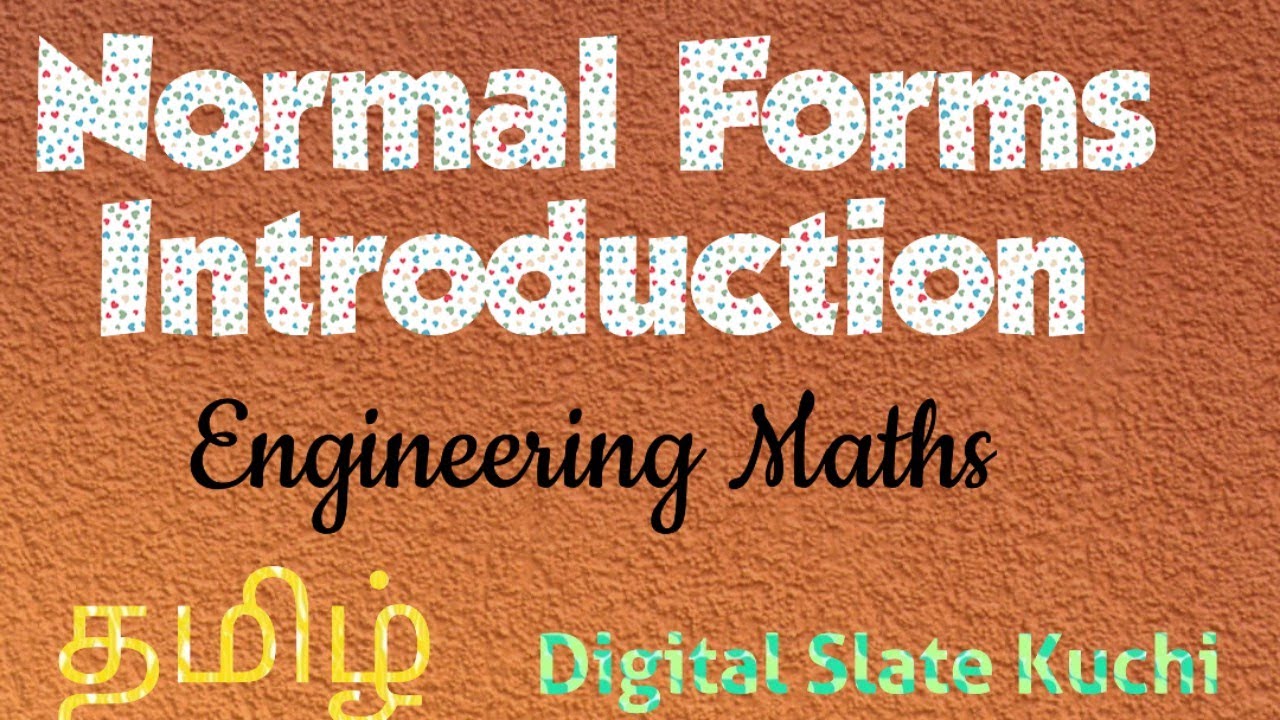 Normal Forms Introduction//Engineering Maths in Tamil Language//Discrete Maths