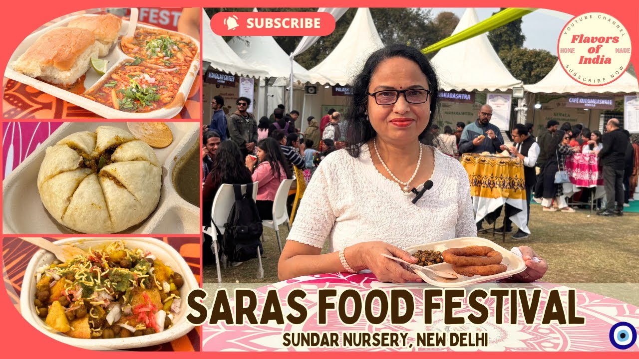 SARAS FOOD FESTIVAL 2025 at Sundar Nursery | Siddu, Misal Pav, Pitha, Dhuska & More