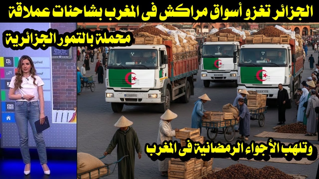 الجزائر تغزو أسواق مراكش فى المغرب بشاحنات محملة بالتمور الجزائرية وتلهب الأجواء الرمضانية فى المغرب