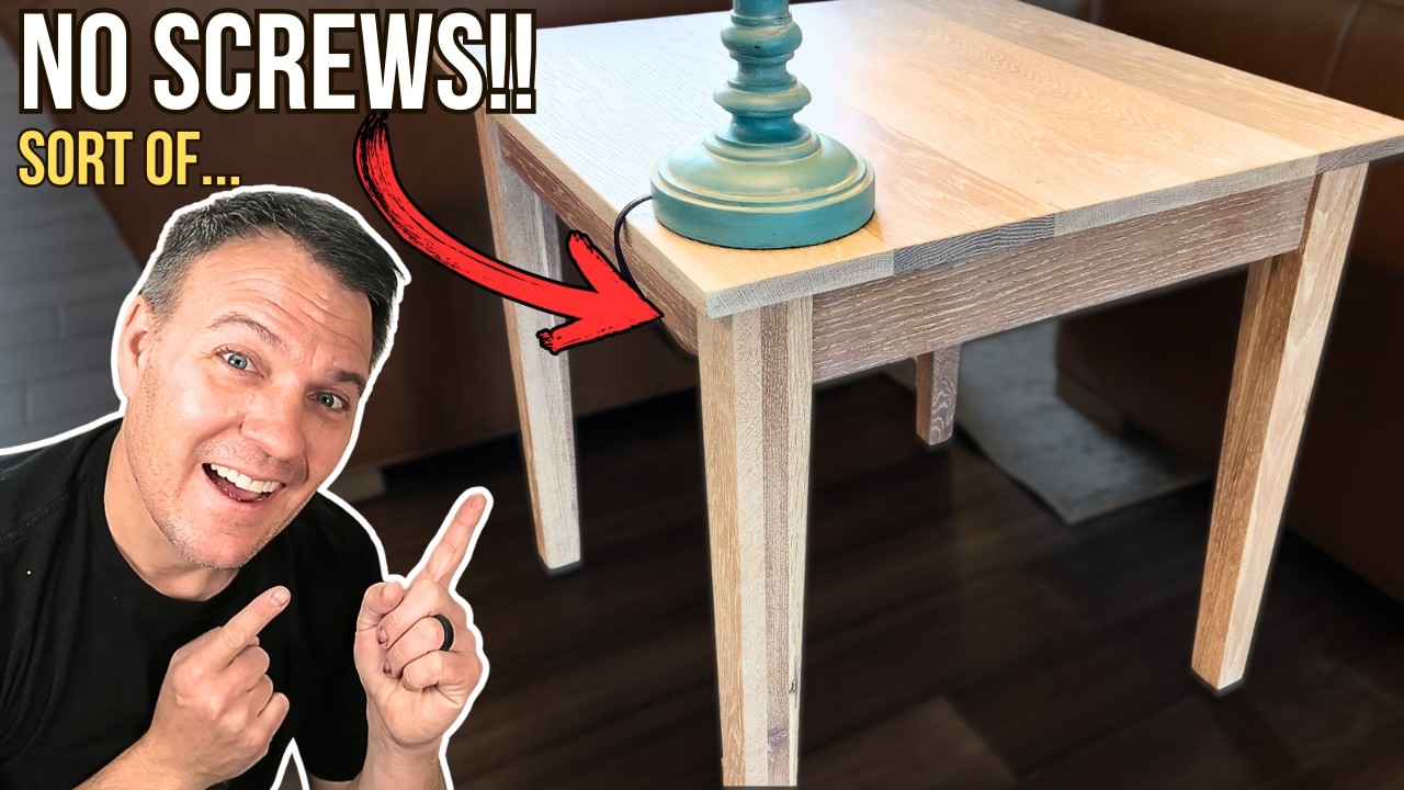 Custom End Table From Rough Sawn Oak || My Cleanest Build Yet!