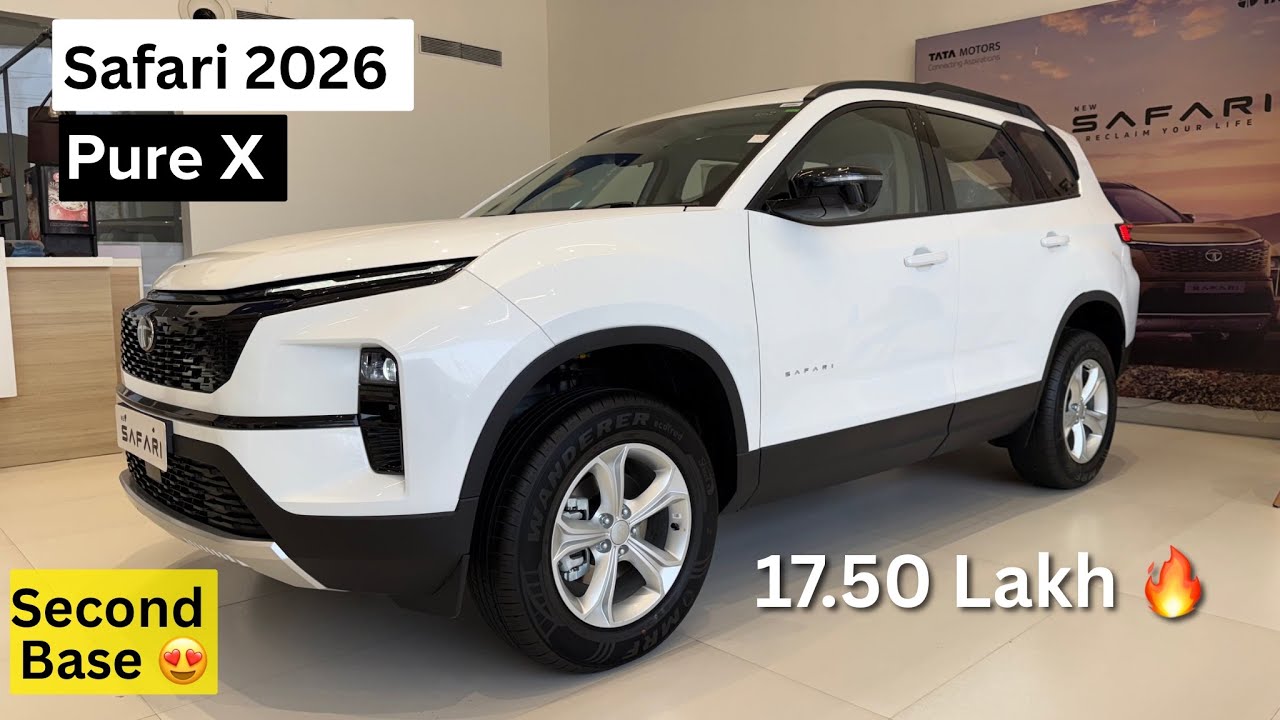 New Tata Safari ❤️ 2026 Pure X Updated 🔥 Second Base Model #tata #safari