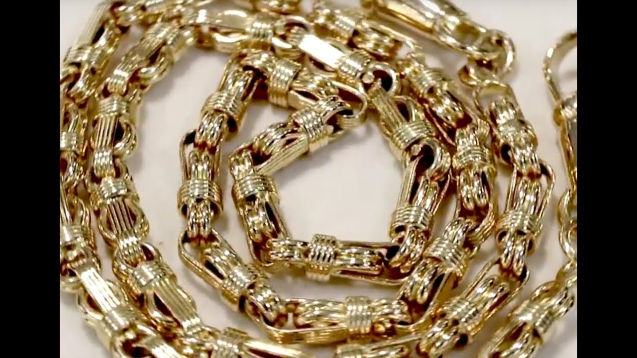 18 ct Yellow Gold Fancy Link Chain - Antique French Circa 1900 A5207