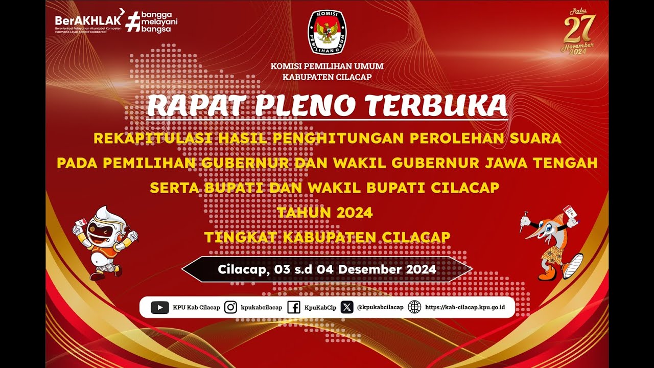 Rapat Pleno Terbuka Rekapitulasi Hasil Penghitungan Suara Pilkada Serentak 2024