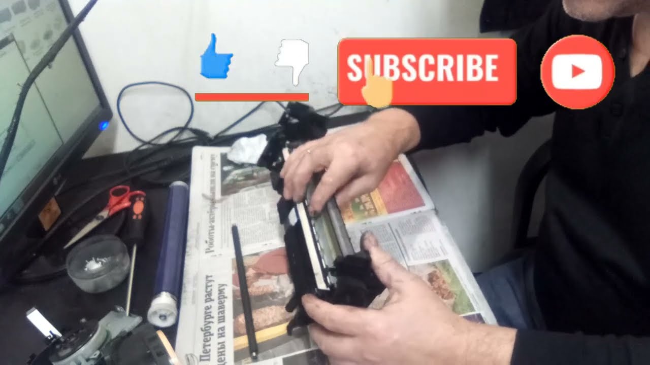 Xerox 3010 пачкает/ Чистка барабана#part2