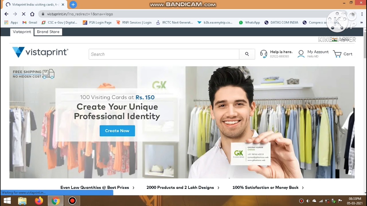 VISTAPRINT VISITING CARD! UNBOXING AND HOW TO PLACE ORDER! 2021 ! in hindi