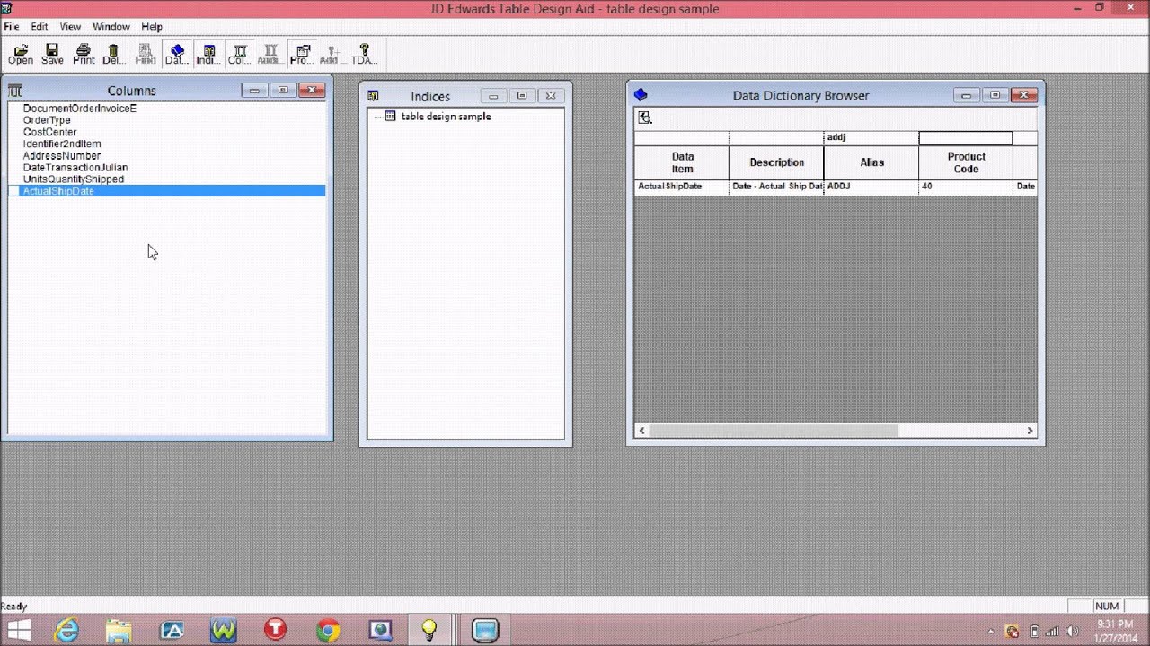 JD Edwards EnterpriseOne Table Design