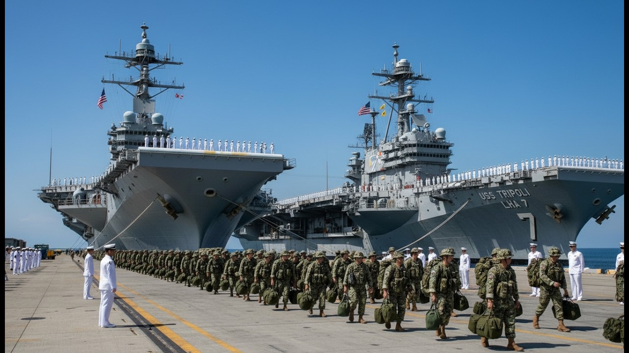 Iran Panic! Thousands of Elite Troops from the USS Tripoli LHA7 Arrive in the Middle East