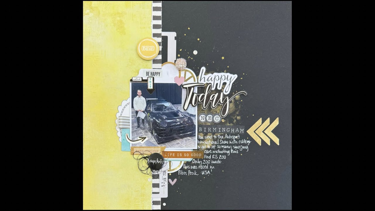 Scrapbook Process Video #398 using a recipe challenge from Amy @scrap.snap.repeat