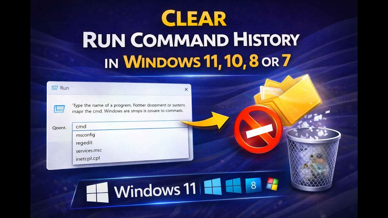How to Clear Run Command History in Windows 11, 10, 8 or 7 | GearUpWindows Tutorial