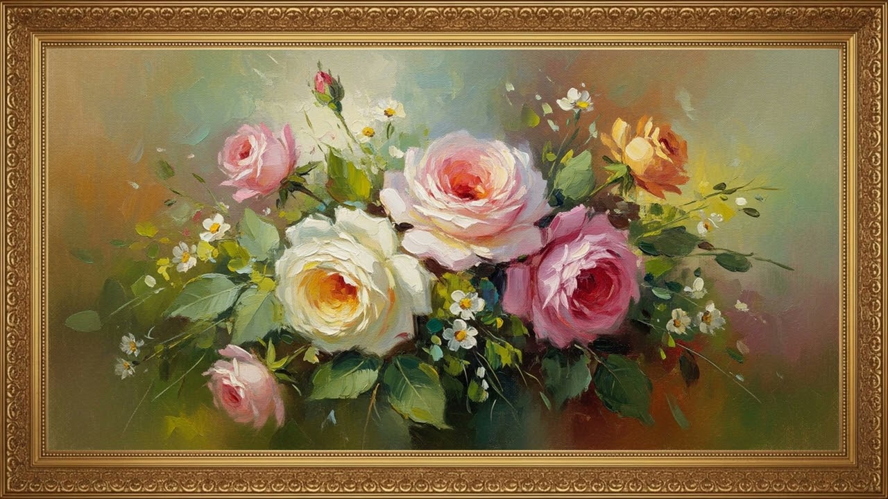 Beautiful Rose Flower Canvas | Calm Gallery Style Art
