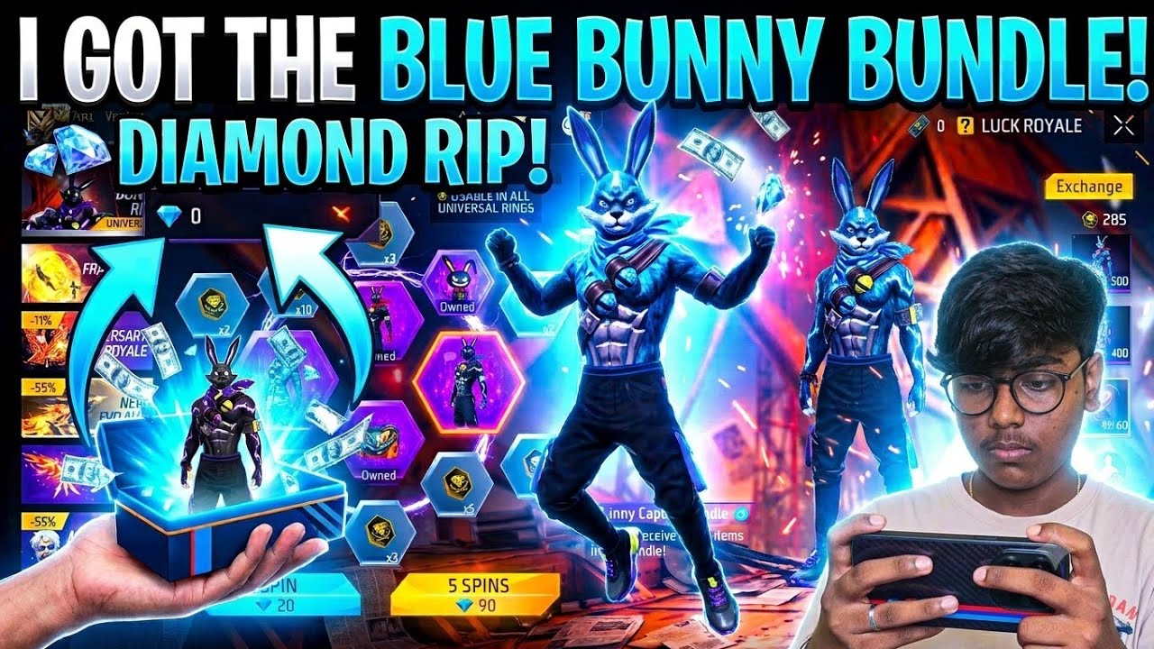 🐰BUNNY BUNDLE RETURN SPINNING VIDEO IN FREE FIRE🔥|| TODAY'S FREE FIRE EVENT💯