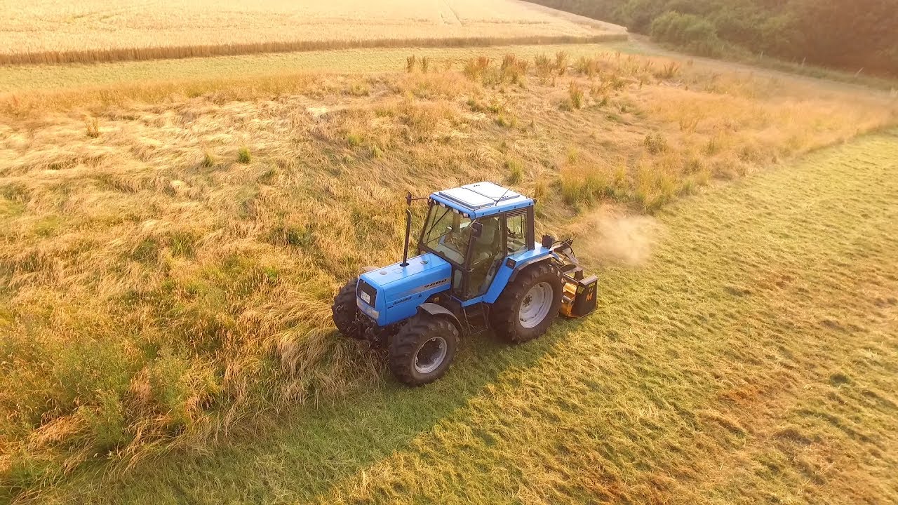 Landini 9880 Evolution|Pflanzenstilllegung Mulchen 2017|Müthing [Phantom] [GoPro]