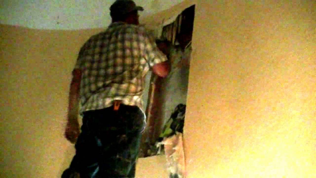 Bee hive removal indoors in Mission,Tx-by Luis Slayton of Bee Strong Honey and Bee Removal