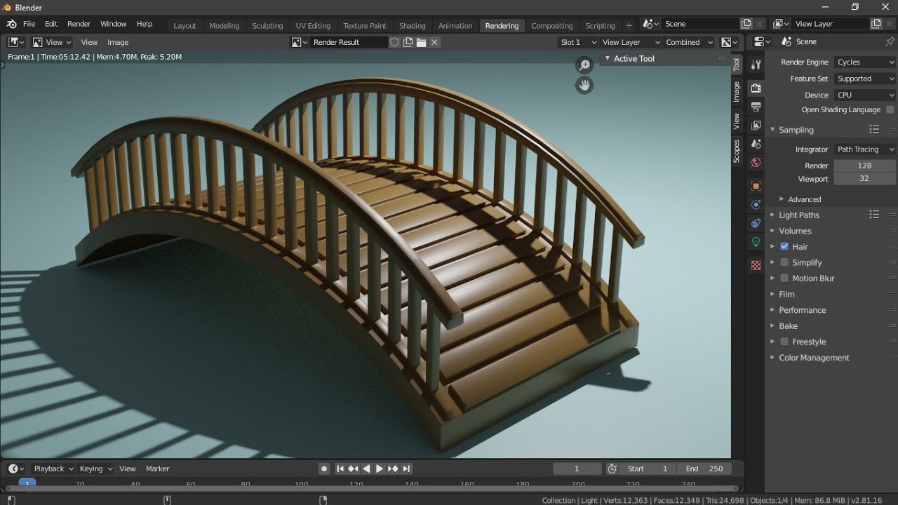Modelling and Rendering a Wooden Bridge in Blender 2.81 || Blender Tutorial