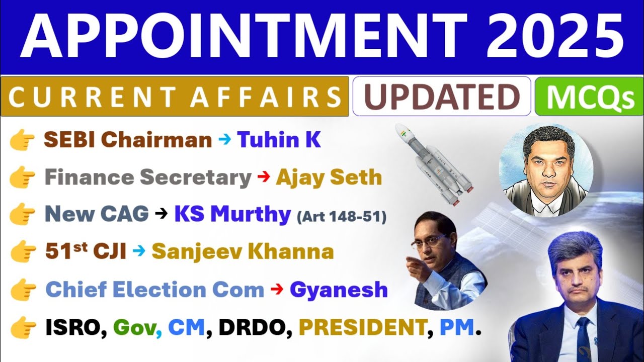 APPOINTMENT 2025 CURRENT AFFAIRS | UPDATED CA 2025 | WHO IS WHO 2025 | LATEST APPOINTMENT 2025🔥