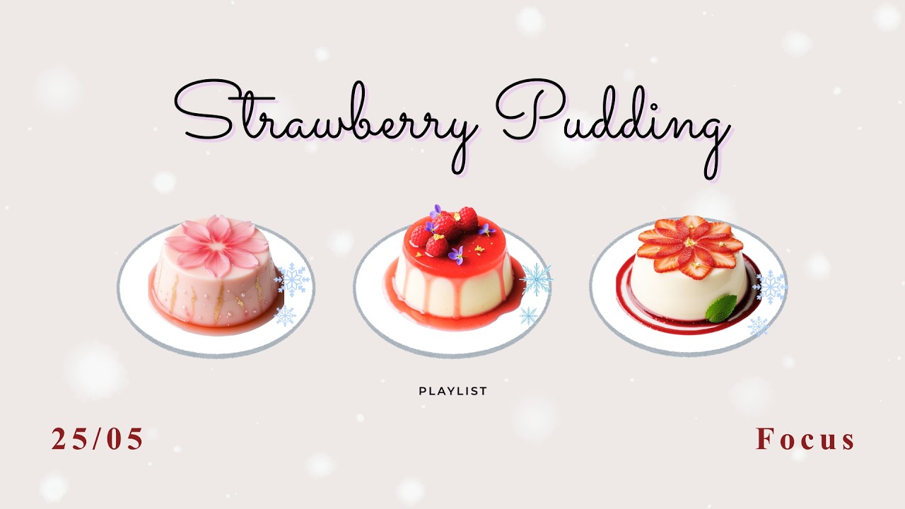 Strawberry Pudding Focus: Sweeten Your Study Session! [25/5 Pomodoro | ASMR]
