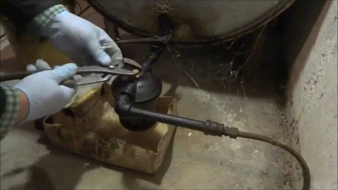 new oil line ,blow back oil blockage into tank