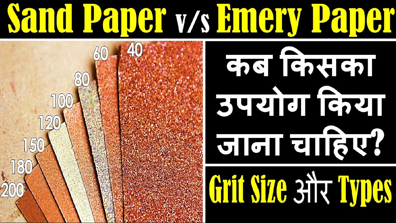 What are the types of Sand Paper and Emery Paper? | Sandpaper Grit Size and Application