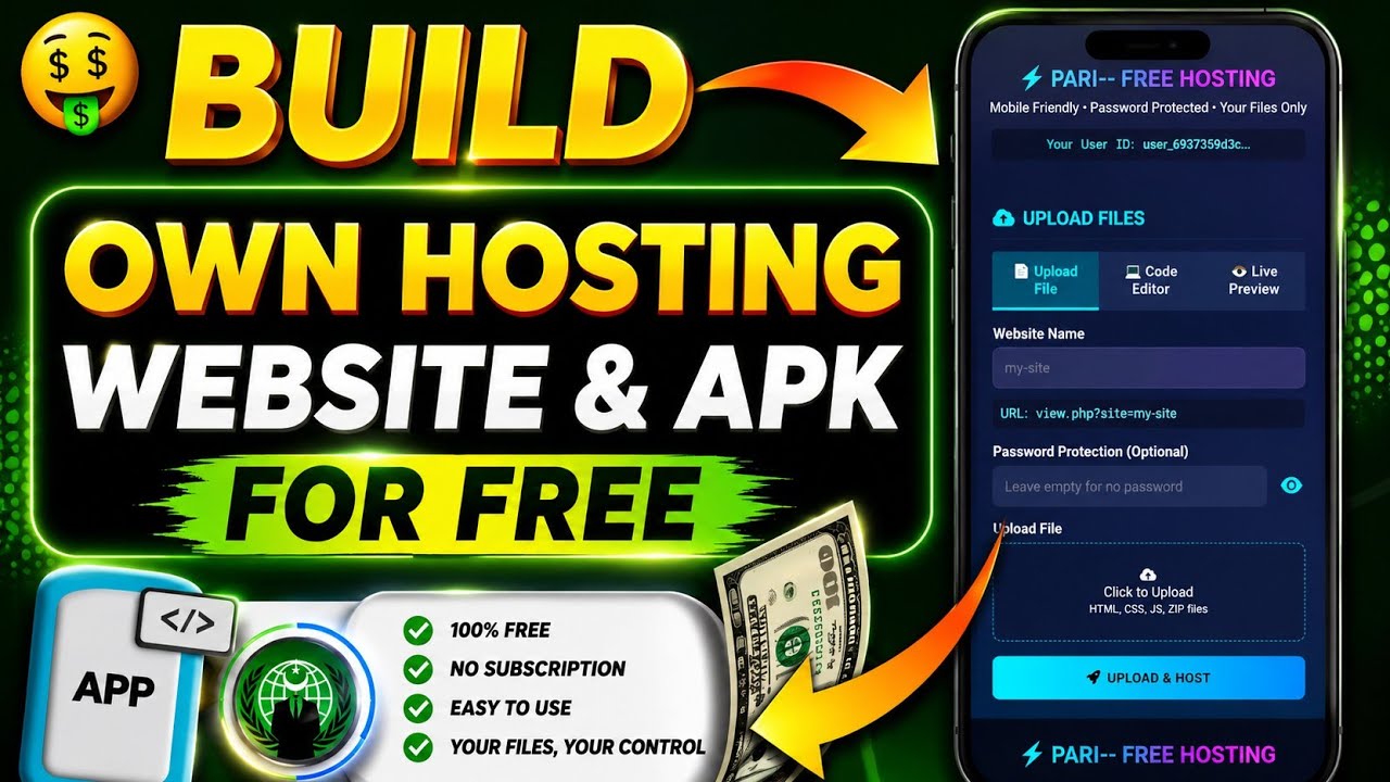 Build Your OWN Hosting Website FREE in 2026 😱 | No Coding | 100% Working Method | AS Bhatti TECH