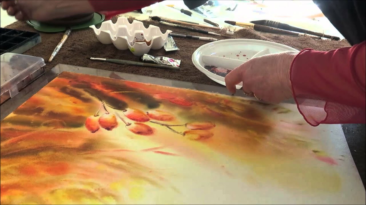 DEMONSTRATION D'AQUARELLE DANS L'HUMIDE : LES BAIES DE BERBERIS