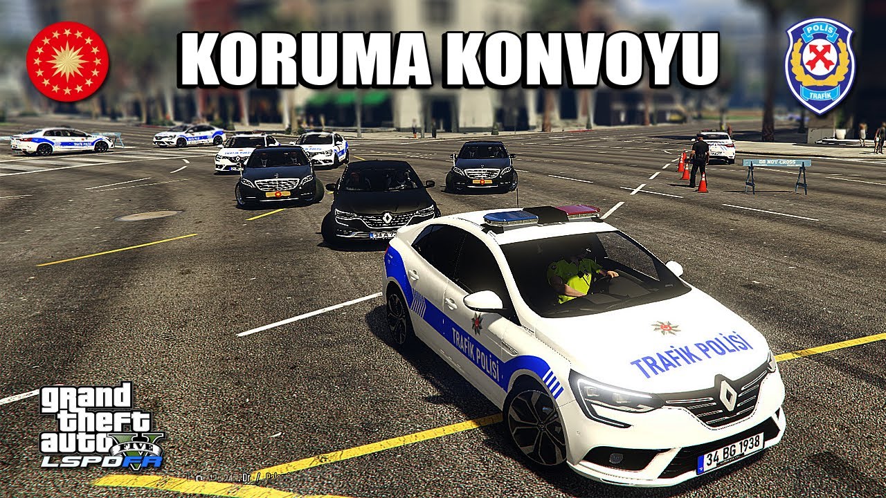 GTA 5 BAŞKAN KORUMA KONVOYU-KONVOYA TRAFİK  POLİS ESKORT-LSPDFR