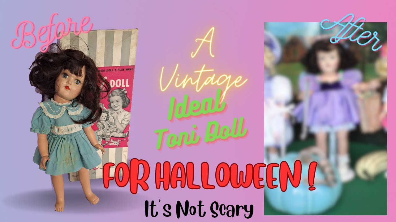 Restoring a 70 Year old Vintage Ideal Toni Doll /Halloween Trick or Treat  #vintagedollrestoration