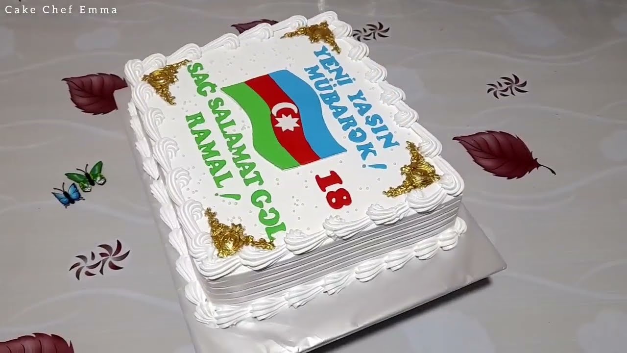 📢Tortun bəzədilməsi Bayrağın hazırlanması Cake Decoration