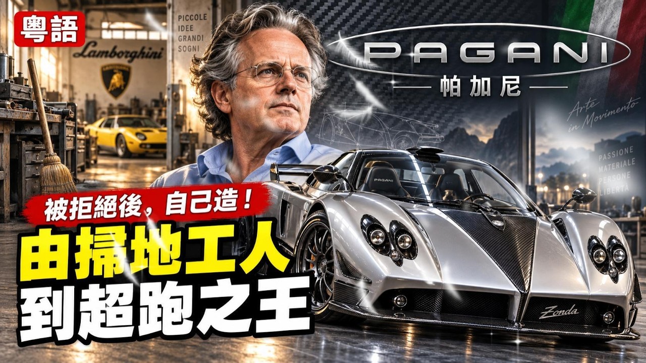 【粵語】-  Pagani - 被林寶堅尼嫌棄的掃地工人，如何創立千億超級跑車王國？帕加尼傳奇 / 呢架車可以醫好你外母嘅白鴿眼但無法治癒其他人嘅眼紅症