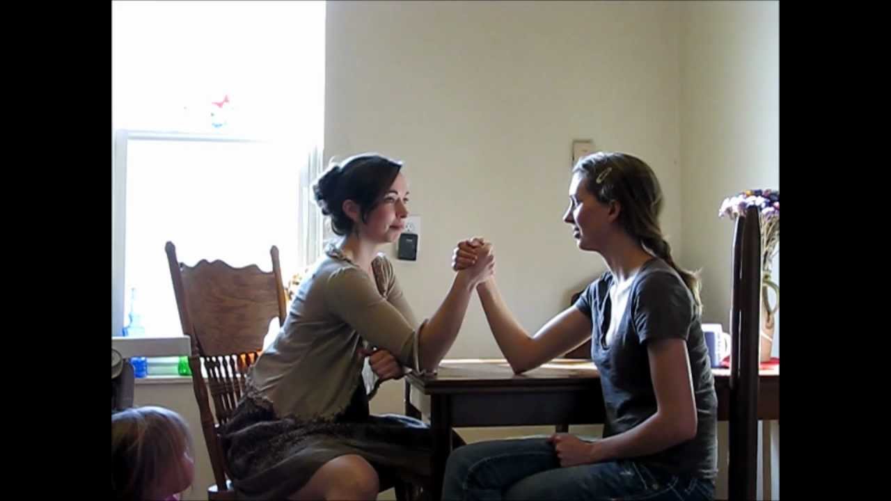 Sisters Arm Wrestling