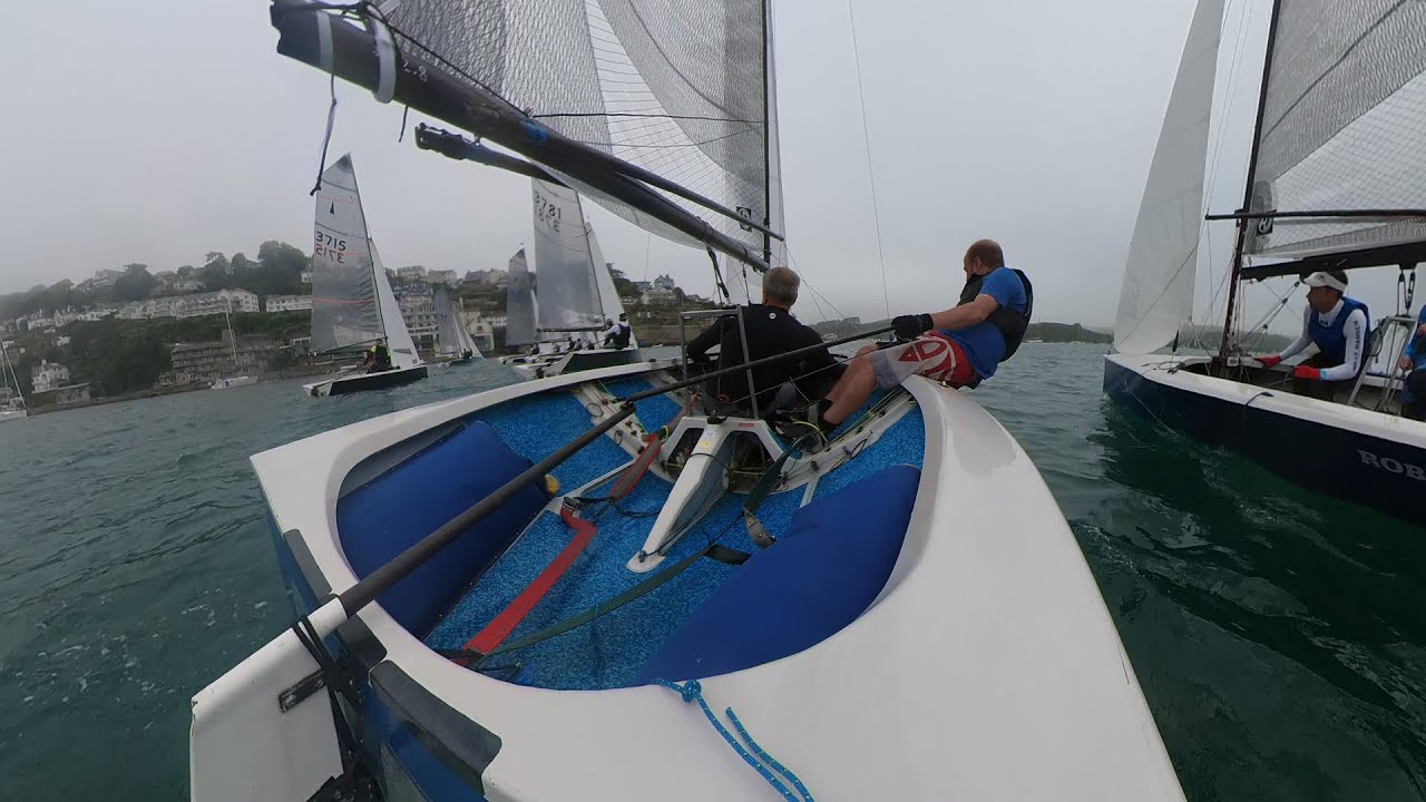 Salcombe Merlin Rocket week 2025 race 3 first beat - starting fail!