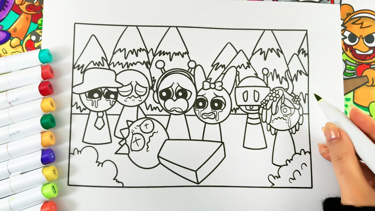 INCREDIBOX SPRUNKI Oddly Satisfying Coloring - What happened to Raddy? 👀 #coloring #art #satisfying