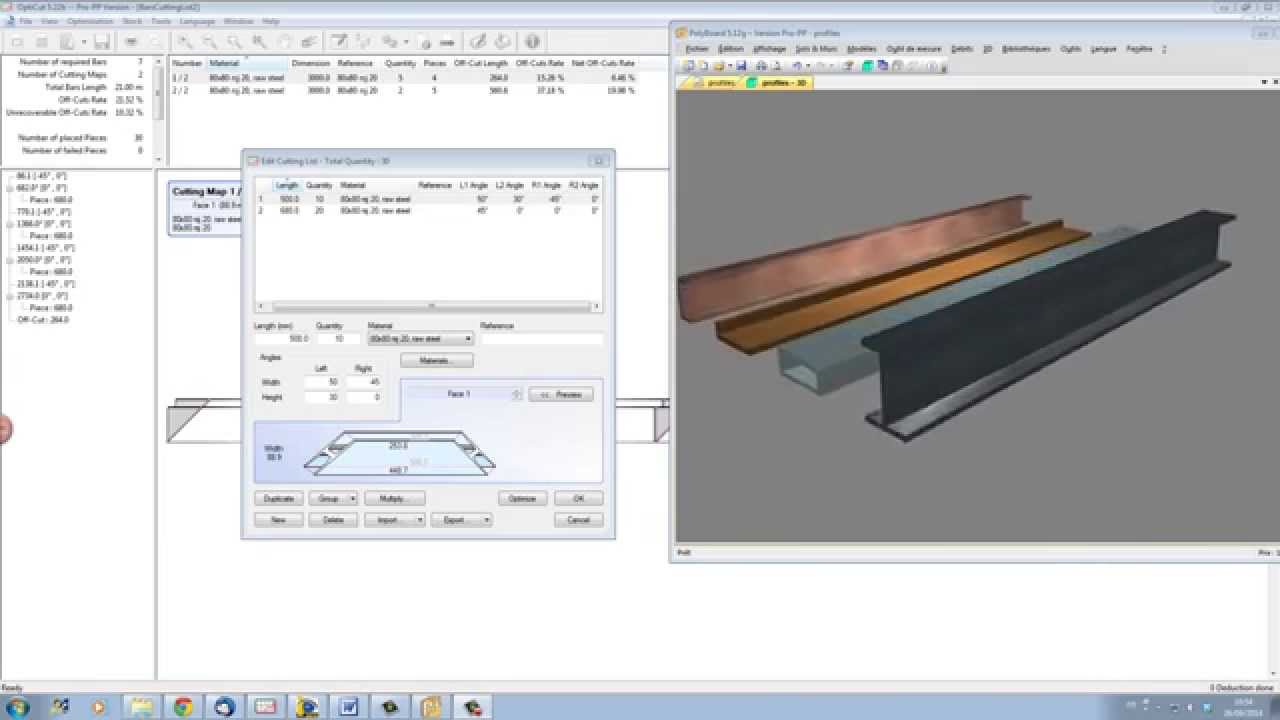 OptiCut Cutting Optimisation of Profiles, Batons and Mouldings | Wood designer Ltd