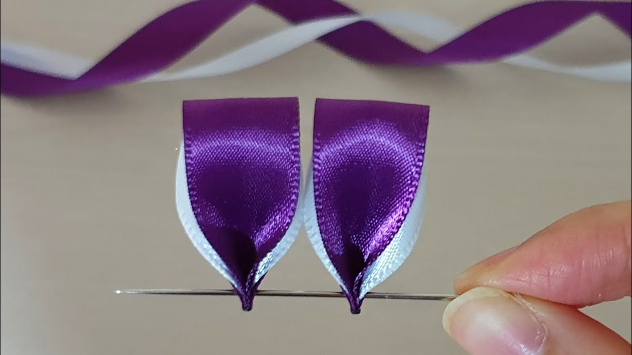 Super Easy Ribbon Flower Making - Hand Embroidery Amazing Trick with Ribbon - DIY Craft Ideas