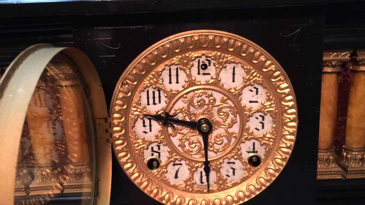 Antique Sessions Clock Co Adamantine Mantel Clock circa 1880's