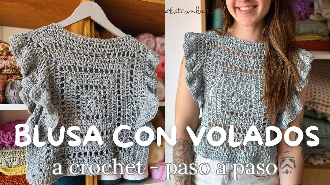 Вязаная крючком блузка с оборками &mdash; простой урок для начинающих | Crochet with Karu