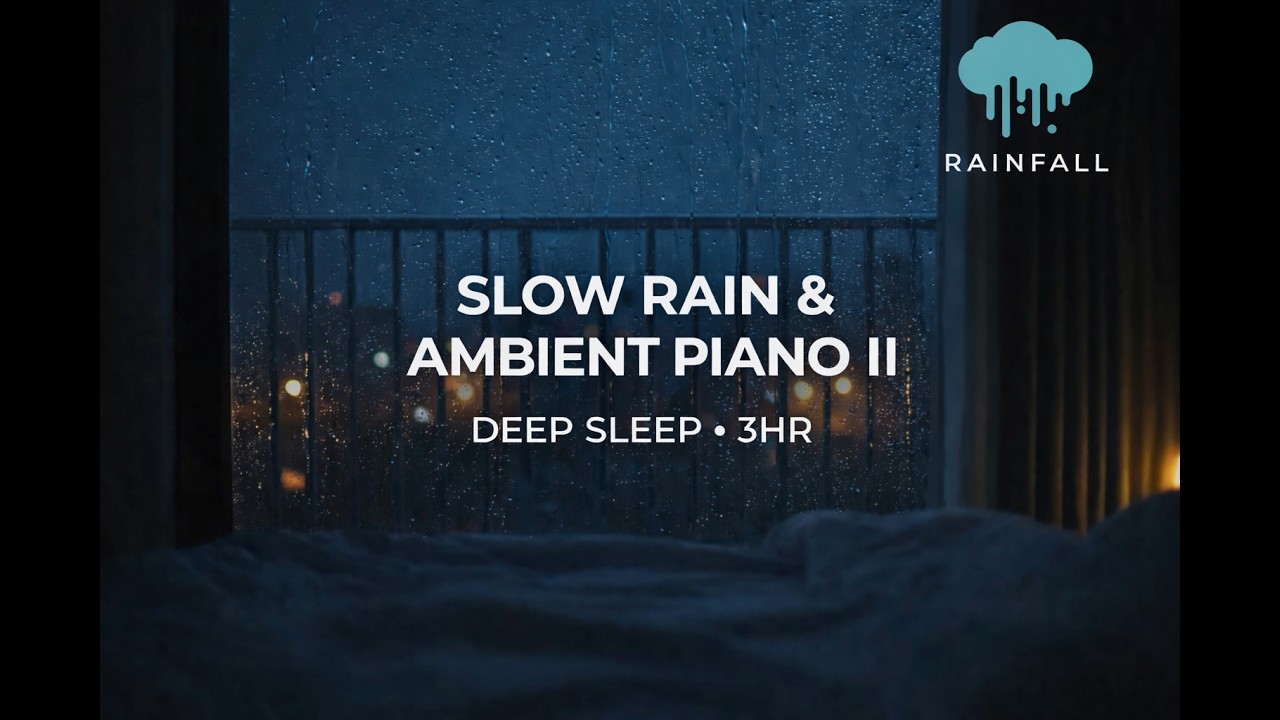 Slow Rain & Ambient Piano II – Deep Sleep Music, Stress Relief, Anxiety Relief (3 Hours)