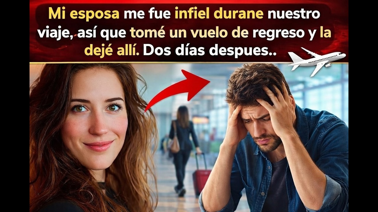 Mi esposa me fue infiel en nuestro viaje, así que regresé en avión y la dejé allí. Dos días después