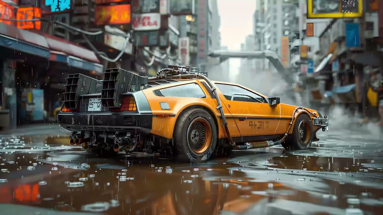 Cyberpunk Delorean Time Machine - Synthwave Retrowave Mix