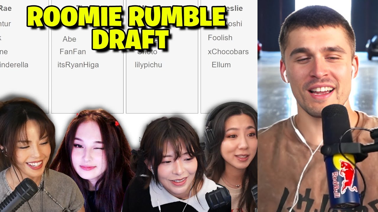 Ludwig HOSTS the Roomie Rumble Draft w/ Valkyrae Fuslie Miyoung and TinaKitten