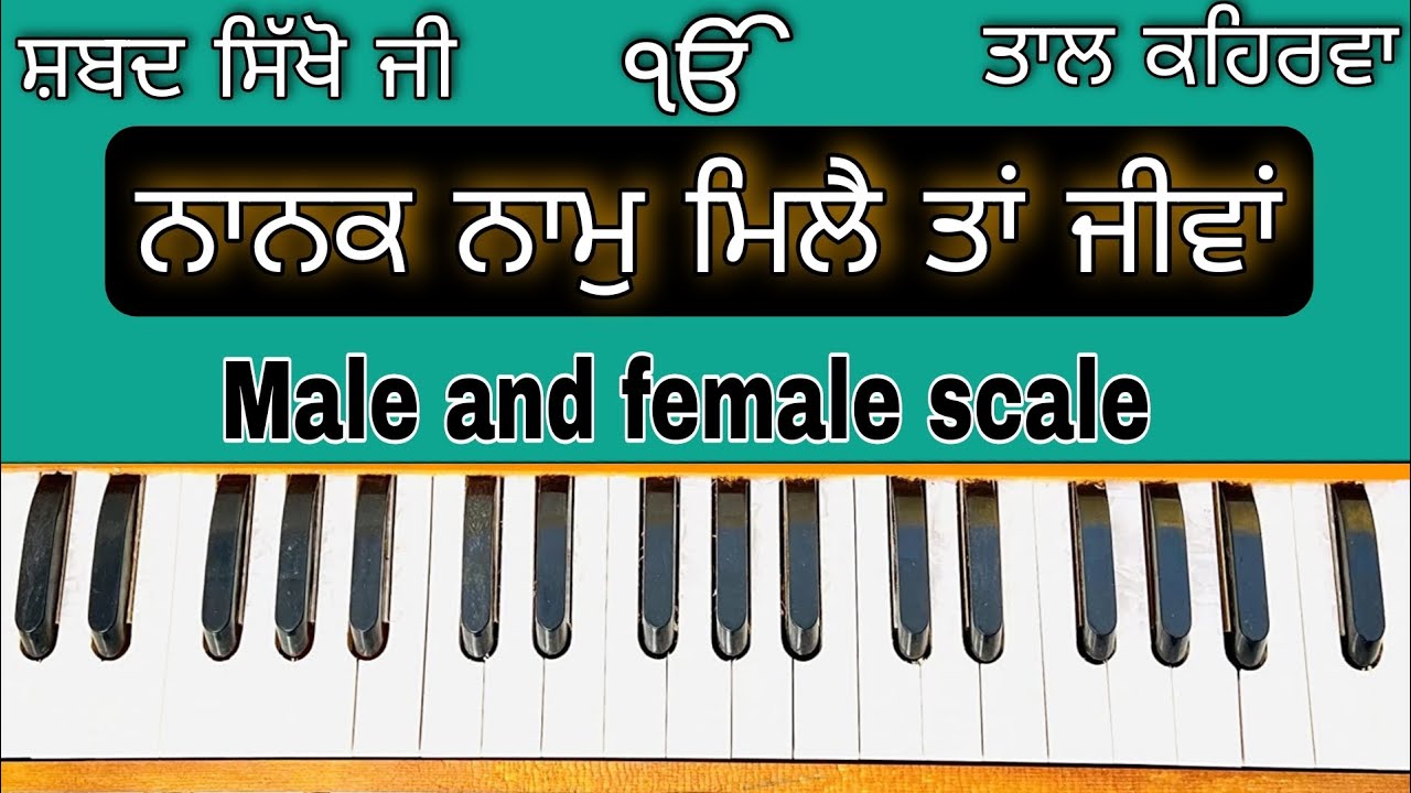 Learn Shabad ( NANAK NAAM MILE TAN JIVA ) On Harmonium ( Male and Female Scale )