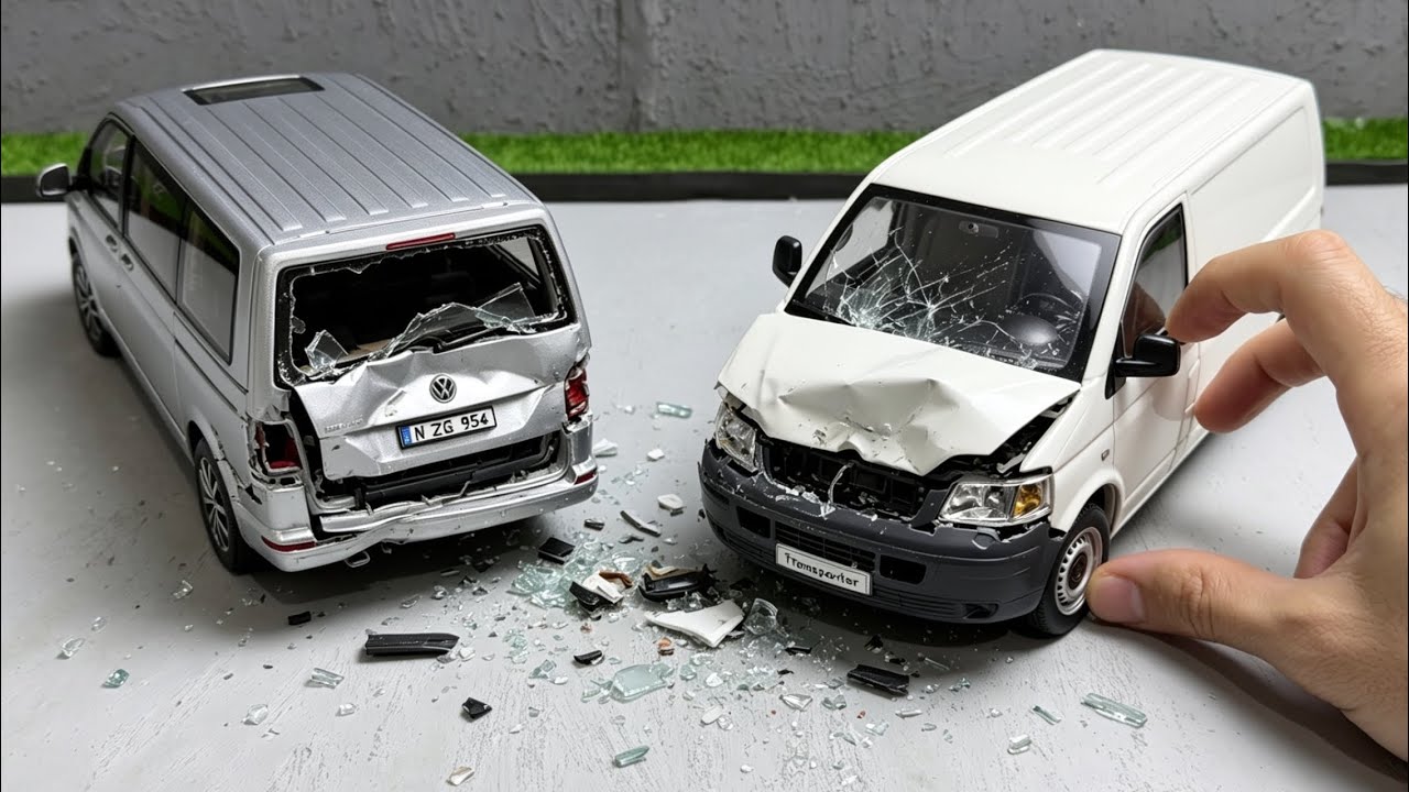 1:18 VW Vans: Garage Build to Severe Crash Test (Diecast Model Cars)