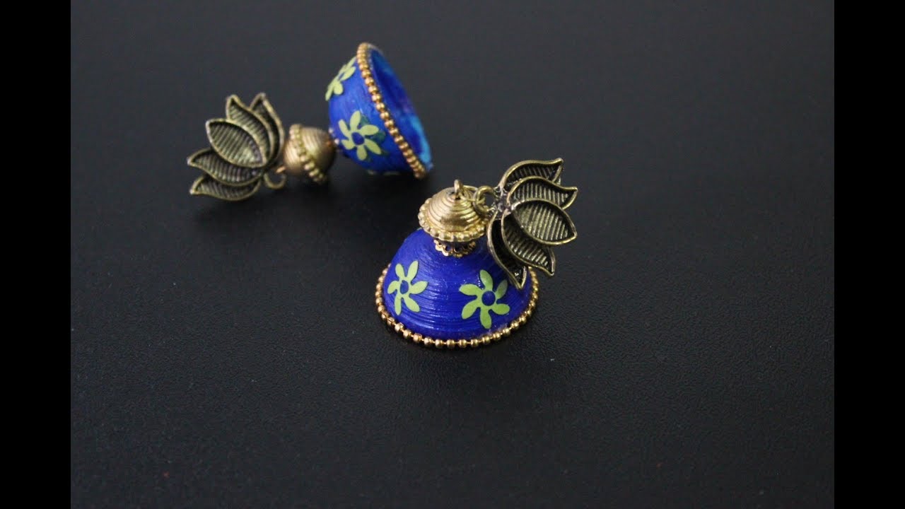 DIY Quilling Jhumka/Decoupage quilling jhumka