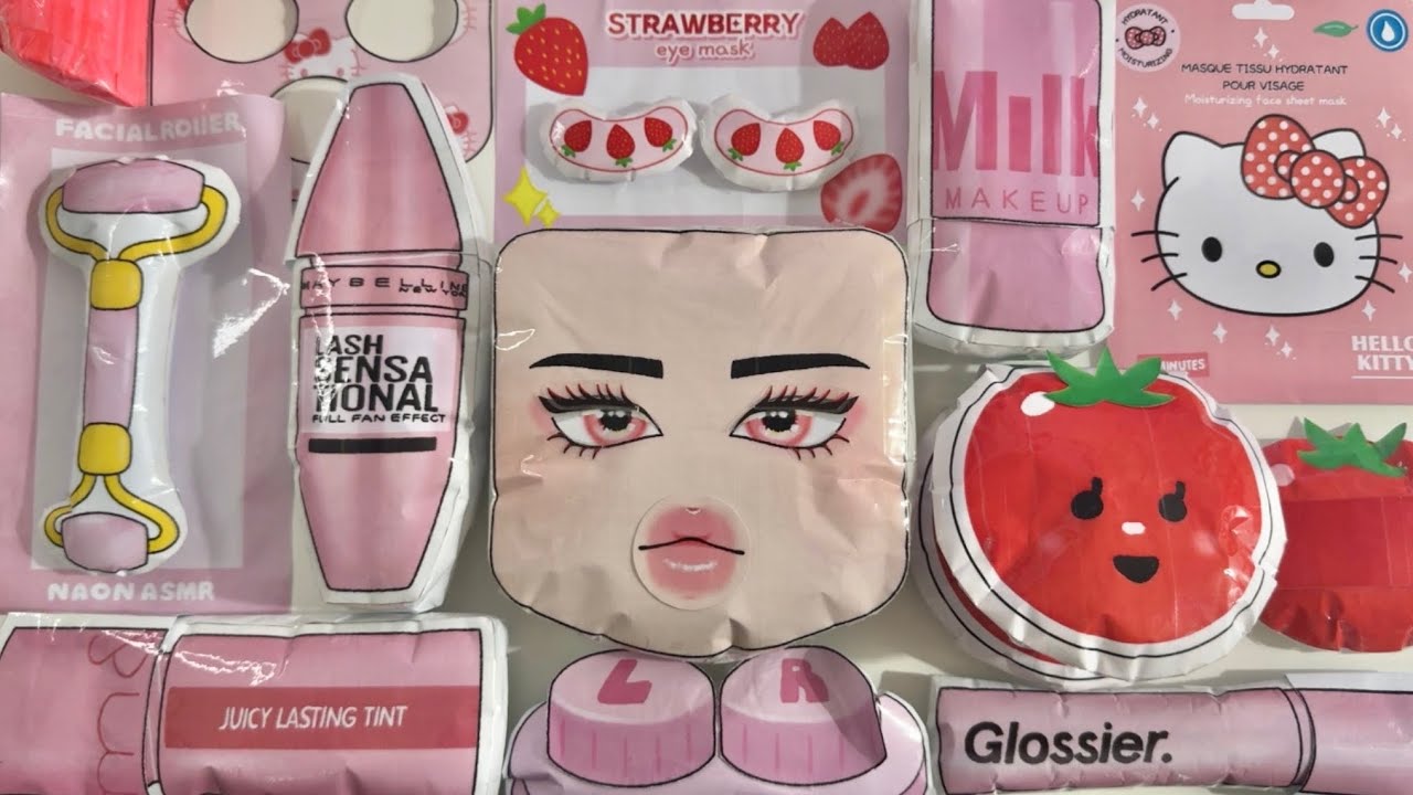 [☁️Paperdiy☁️] Roblox 로블록스 Red❤️ Skincare & Makeup Squishy ASMR✨ Satisfying | papercraft | diy