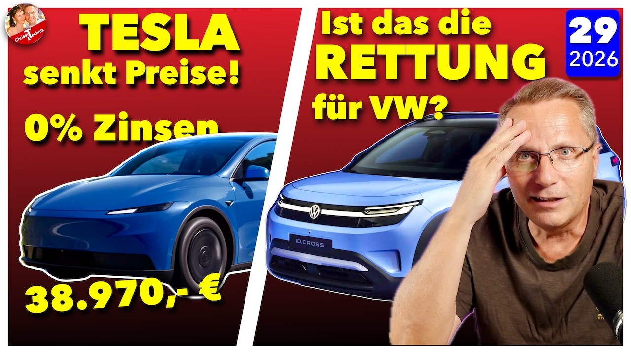 E-Auto News 2026: Tesla Preissenkung, VW ID.Cross Rettung & das AUS f&uuml;r die Umweltplakette!