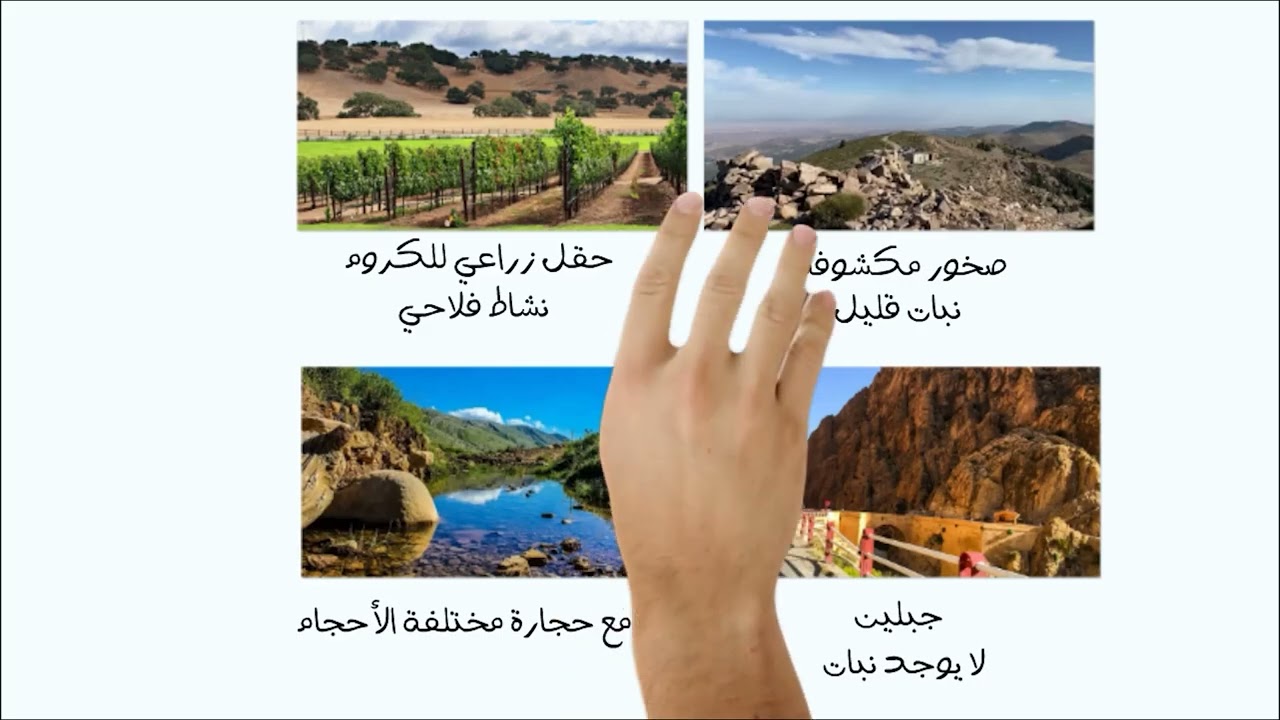 الثالثة متوسط - العلوم الطبيعية :  مكونات مناظر طبيعية محلية