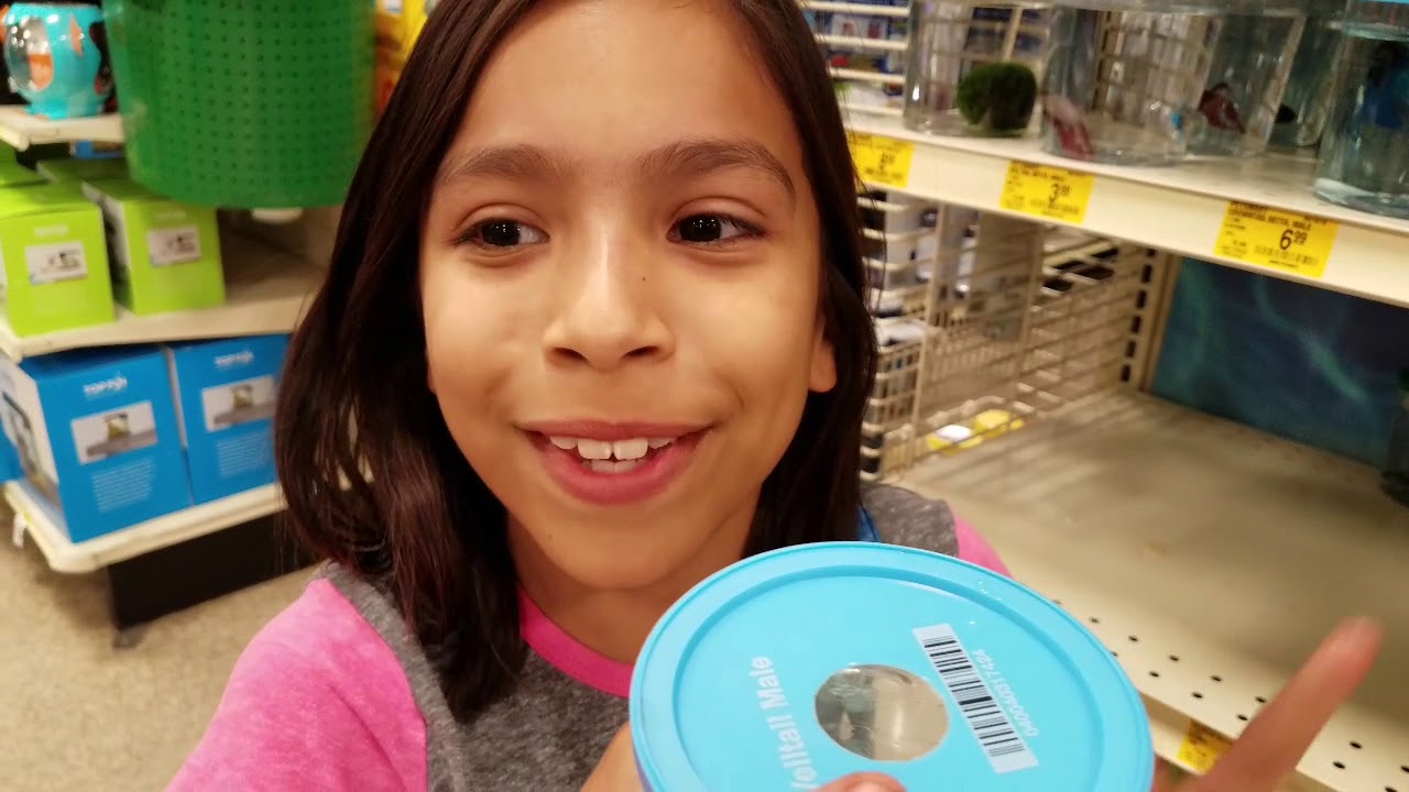 Out at Petsmart with Vivi getting her new pet. A BETTA